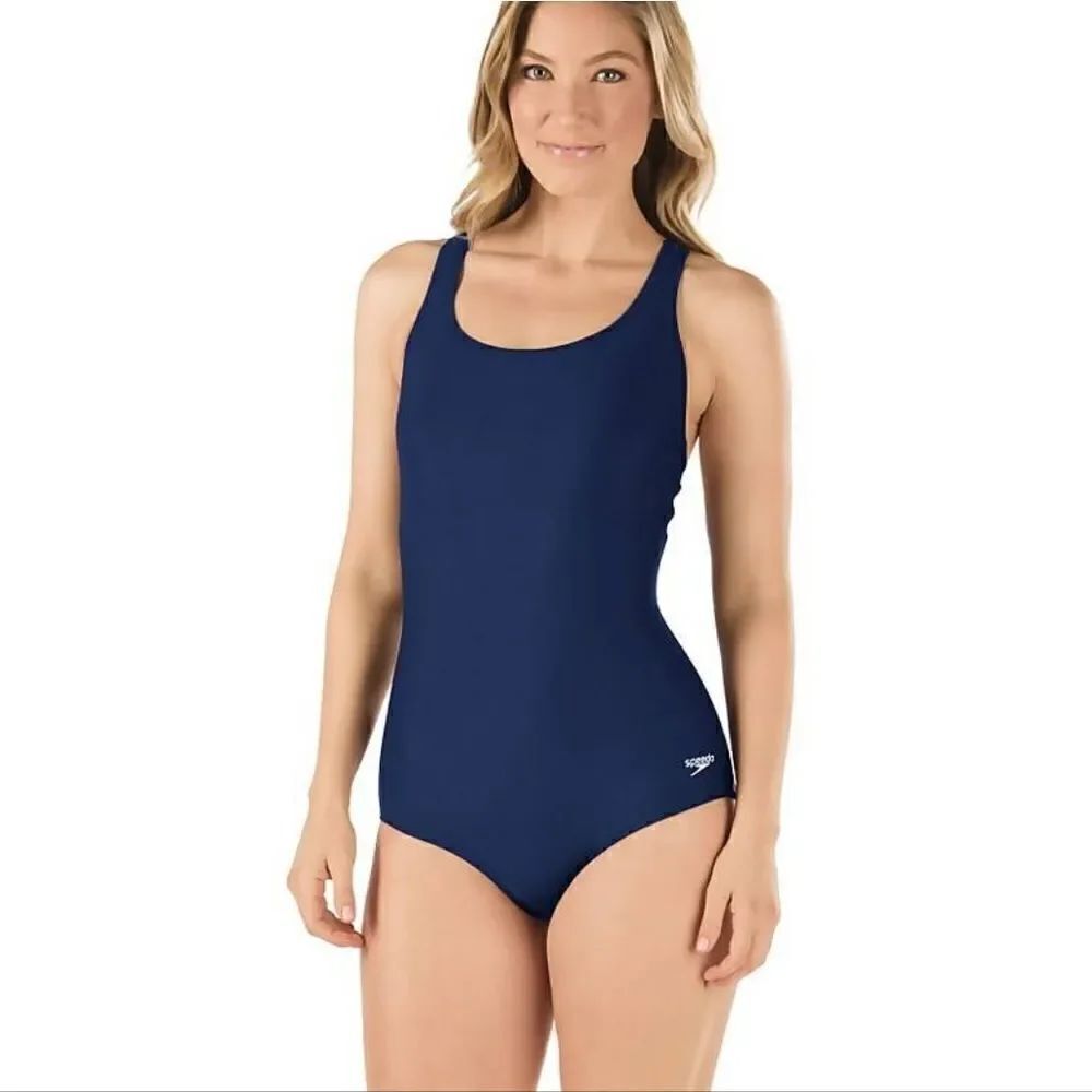 Speedo Women's PerformanceĀ NavyāModerateāUltrabackā-PowerFLEXāOneāPieceāSwimsuit